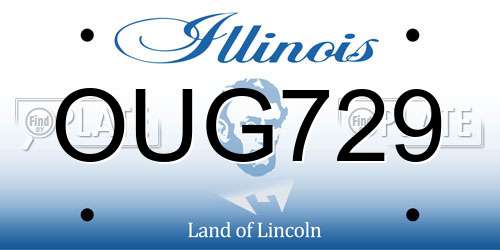 OUG729 Illinois License Plate