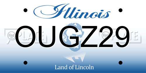OUGZ29 Illinois License Plate