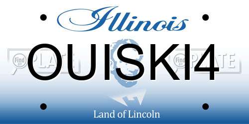 OUISKI4 Illinois License Plate