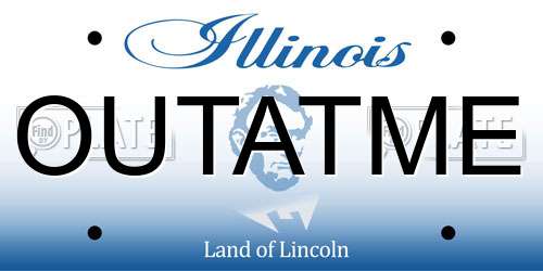 OUTATME Illinois License Plate