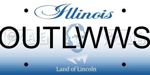 OUTLWWS Illinois License Plate