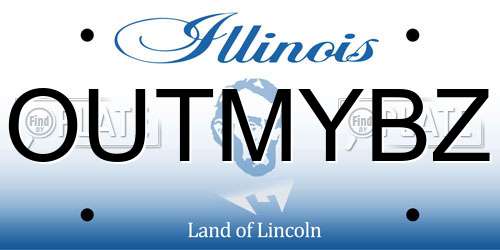 OUTMYBZ Illinois License Plate