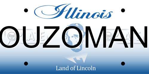 OUZOMAN Illinois License Plate