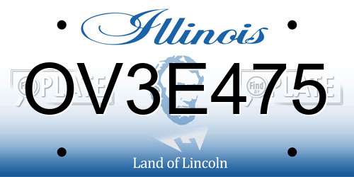 OV3E475 Illinois License Plate