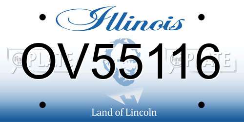 OV55116 Illinois License Plate