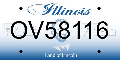 OV58116 Illinois License Plate
