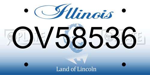 OV58536 Illinois License Plate