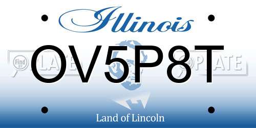 OV5P8T Illinois License Plate