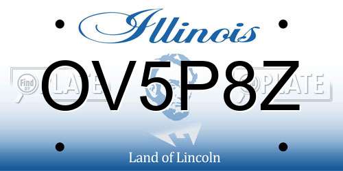 OV5P8Z Illinois License Plate
