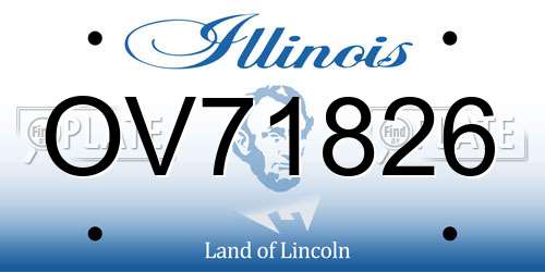 OV71826 Illinois License Plate