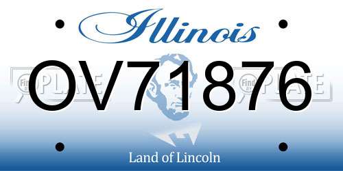 OV71876 Illinois License Plate