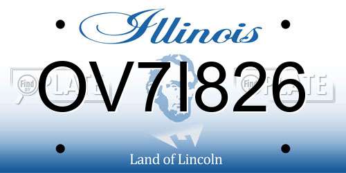 OV7I826 Illinois License Plate