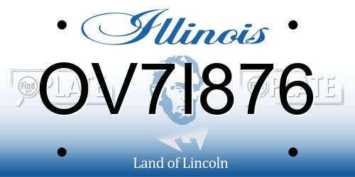 OV7I876 Illinois License Plate