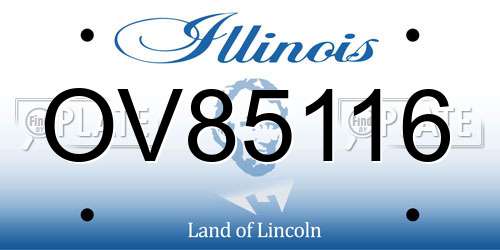 OV85116 Illinois License Plate