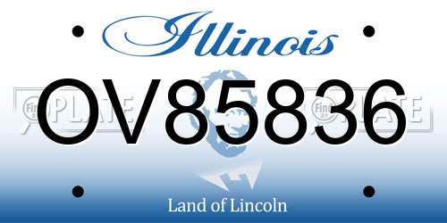 OV85836 Illinois License Plate