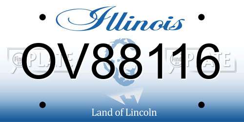 OV88116 Illinois License Plate