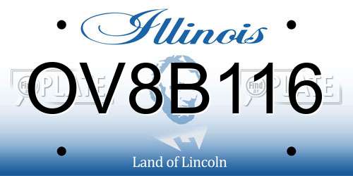 OV8B116 Illinois License Plate