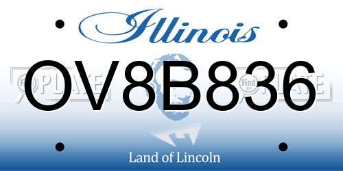 OV8B836 Illinois License Plate