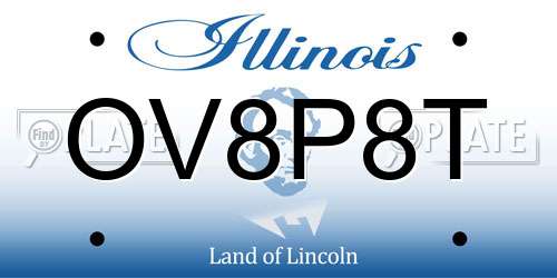 OV8P8T Illinois License Plate