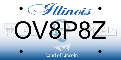 OV8P8Z Illinois License Plate