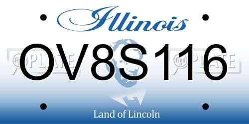 OV8S116 Illinois License Plate