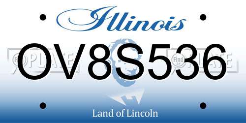 OV8S536 Illinois License Plate