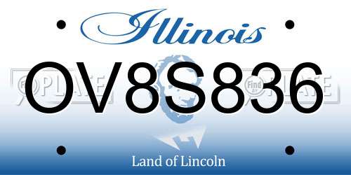 OV8S836 Illinois License Plate