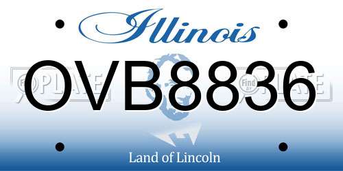 OVB8836 Illinois License Plate
