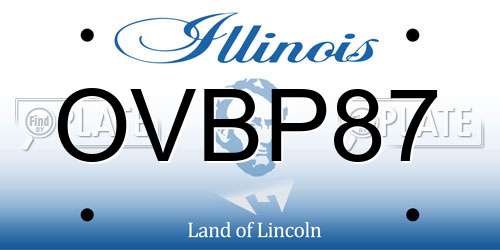 OVBP87 Illinois License Plate