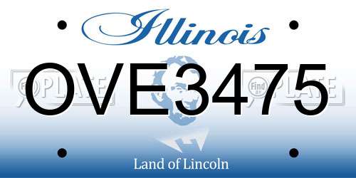 OVE3475 Illinois License Plate