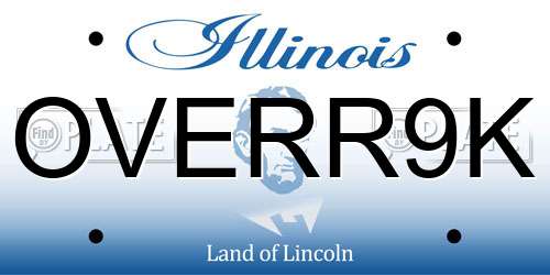 OVERR9K Illinois License Plate