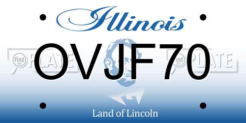 OVJF70 Illinois License Plate
