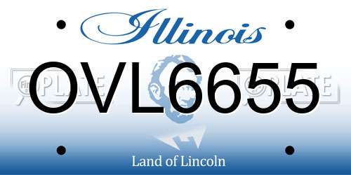 OVL6655 Illinois License Plate
