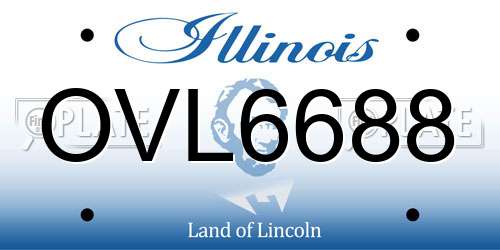 OVL6688 Illinois License Plate
