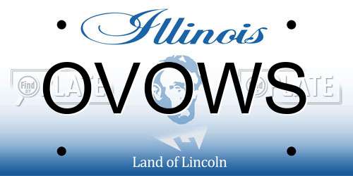 OVOWS Illinois License Plate