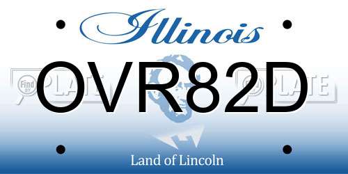 OVR82D Illinois License Plate