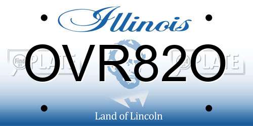 OVR82O Illinois License Plate