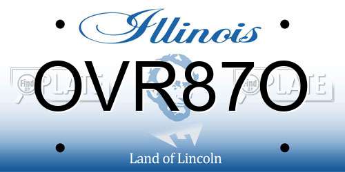 OVR87O Illinois License Plate