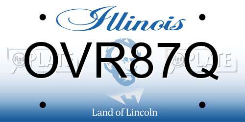 OVR87Q Illinois License Plate