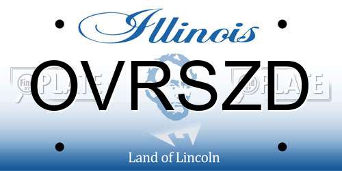 OVRSZD Illinois License Plate