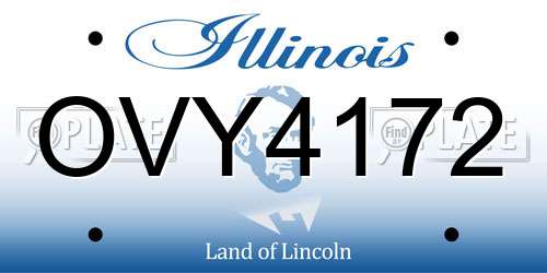 OVY4172 Illinois License Plate