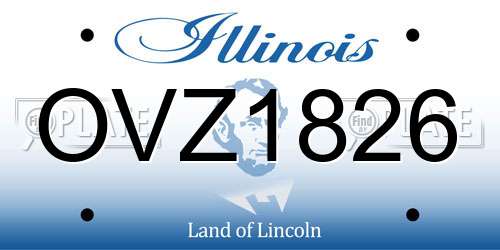 OVZ1826 Illinois License Plate