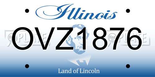 OVZ1876 Illinois License Plate
