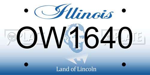 OW1640 Illinois License Plate