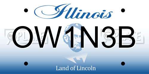 OW1N3B Illinois License Plate