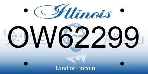 OW62299 Illinois License Plate