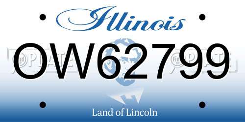 OW62799 Illinois License Plate