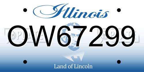OW67299 Illinois License Plate