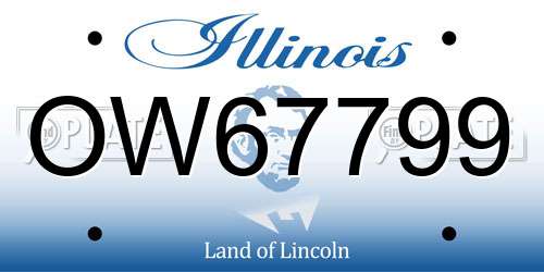 OW67799 Illinois License Plate