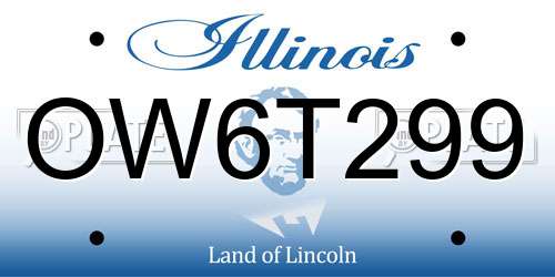 OW6T299 Illinois License Plate